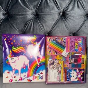 Lisa Frank Rainbow Unicorn bow and supplies - Purple Pink Blue
